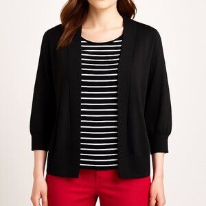 Black Open Front Cardigan – Size XL